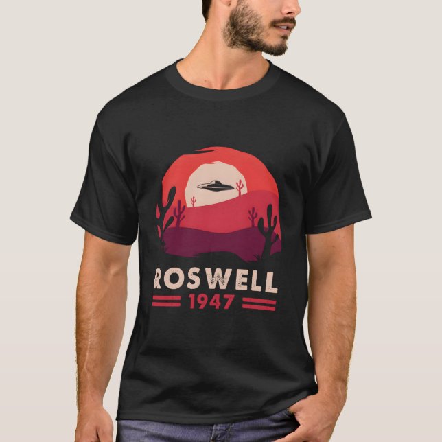 T-shirt Roswell 1947 Ufo Abduction Flying Saucer Desert Al (Devant)