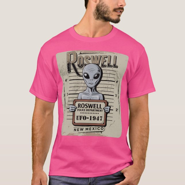 T-shirt Roswell Alien Mugshot - 1947 (Devant)