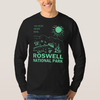 T-shirt Roswell National Park Gris Alien Ufo Crash Flying