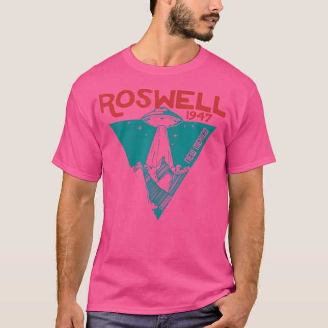 T-shirt Roswell Nouveau-Mexique 1947 Ufo Beam Flying Road  (Devant)