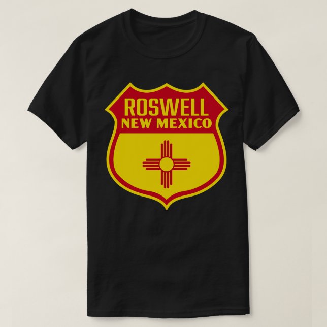 T-shirt Roswell Nouveau Mexique Retro Pavillon rouge (Design devant)