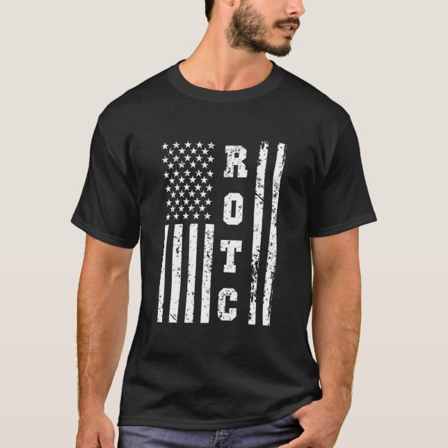 T-shirt Rotc États-Unis Corps Rotc Drapeau américain (Devant)