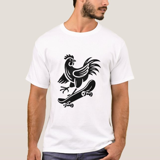 T-shirt Rôtisseur de poule de poulet silhouette minimalist (Devant)