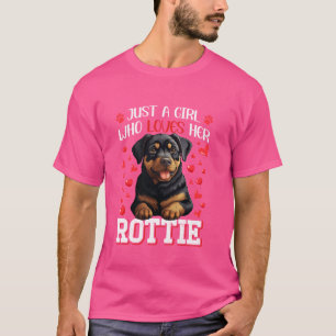 T-shirt Rottie JUSTE UNE FILLE QUI AIME SON CHIEN ROTTWEIL