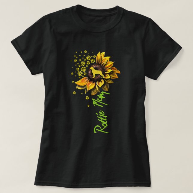 T-shirt Rottie Mom Sunflower Rottweiler Cadeaux Chien Mama (Design devant)