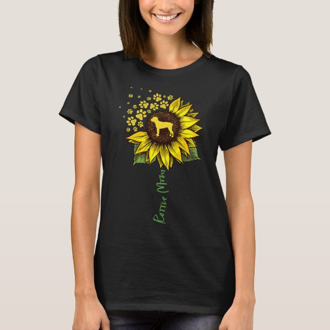 T-shirt Rottie Mom Sunflower Rottweiler Chien Maman Maman  (Devant)