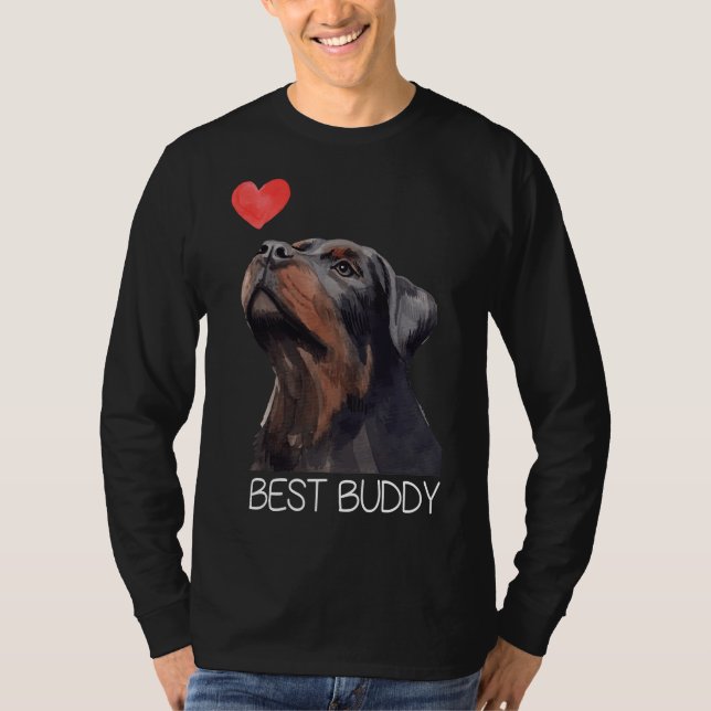 T-shirt Rottweiler Best Buddy Dog Heart 6 (Devant)