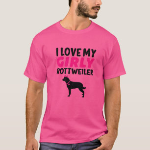 T-shirt Rottweiler Canine Girl Chien Girly Genre Reveal Cu