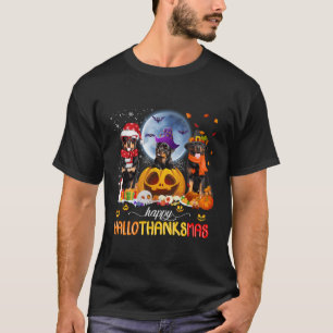 T-shirt Rottweiler Chien Heureux Hallothanksmas Halloween