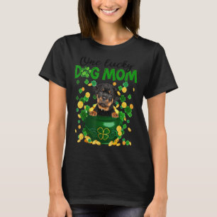T-shirt Rottweiler Chien Mom Irish Green Shamrock St Patri