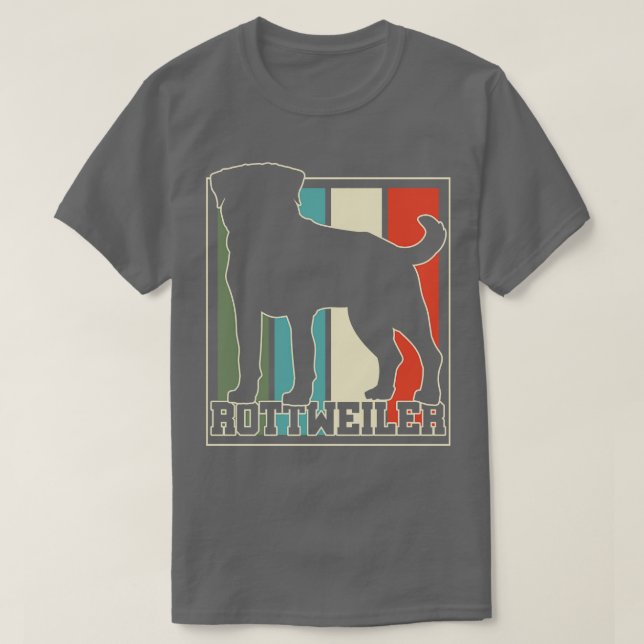 T-shirt Rottweiler Chien Retro (Design devant)