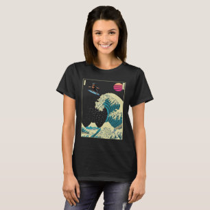 T-shirt Rottweiler Chien surfant sur une vague Kanagawa Ja