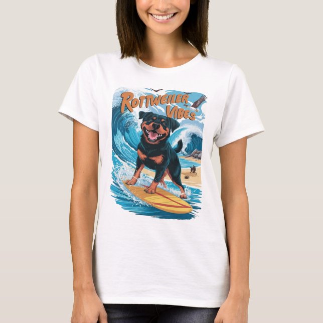 T-shirt Rottweiler Chiens Surf Aventure (Devant)