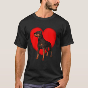 T-shirt Rottweiler Coeur rouge
