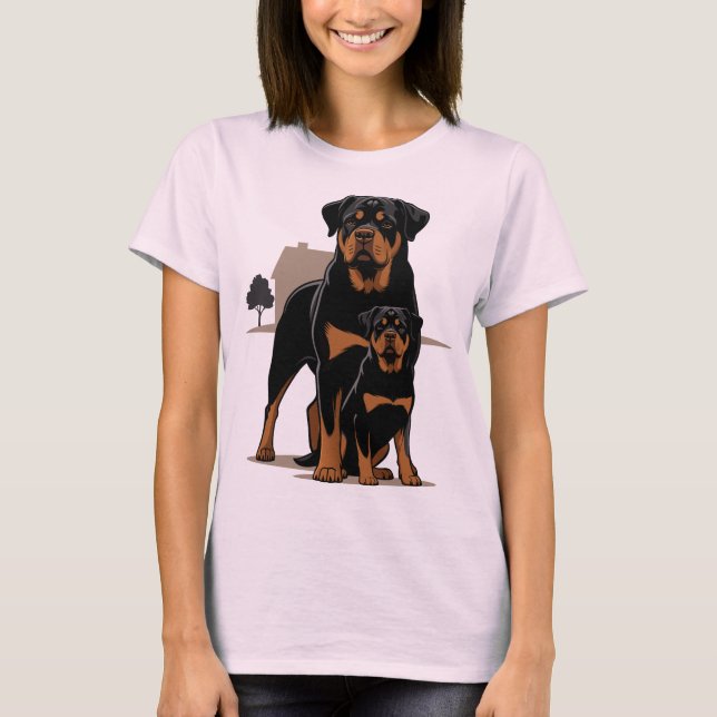 T-shirt Rottweiler Dad - Protection - Son - Home - Family (Devant)