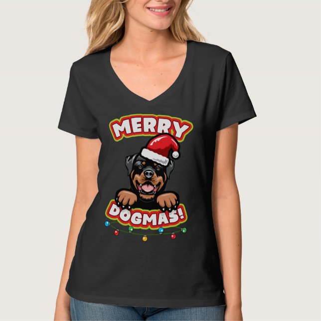 T-shirt Rottweiler de Noël (Devant)
