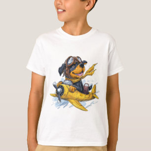 T-shirt Rottweiler Dog Avion Pilote