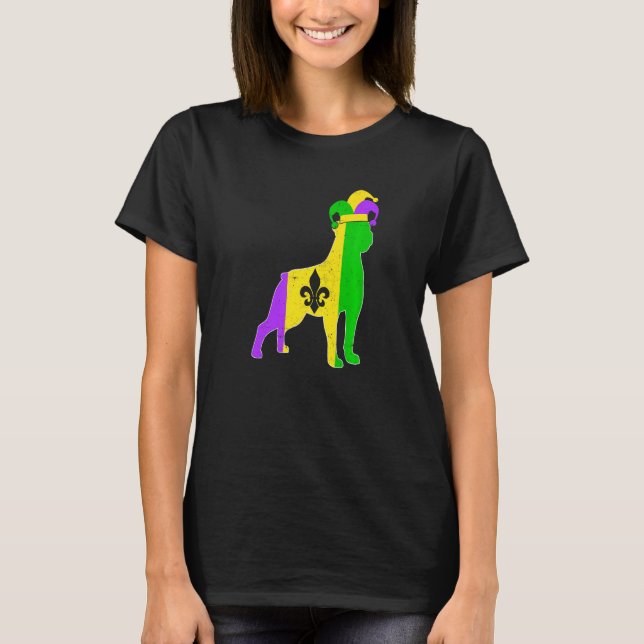 T-shirt Rottweiler Dog Mardi Gras Carnivals Funny Puppy Je (Devant)