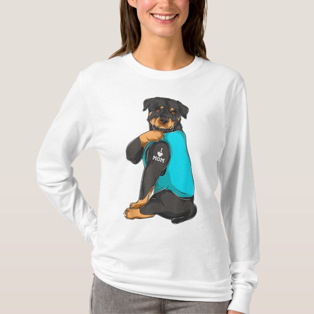 T-shirt Rottweiler I Love Maman Tattoo Apparel, Chien Mama (Devant)