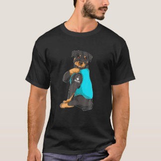 T-shirt Rottweiler I Love Maman Tattoo Vêtements Chien Mam