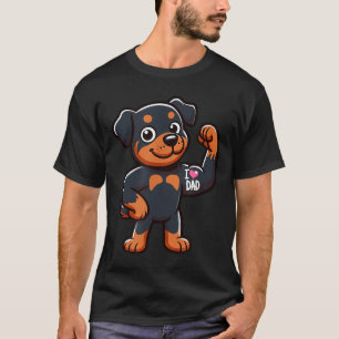 T-shirt Rottweiler I Love Papa Funny Chien Tattoo _1
