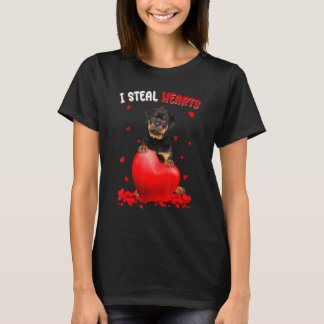 T-shirt Rottweiler je vole des cœurs Chien mignon câlin cœ