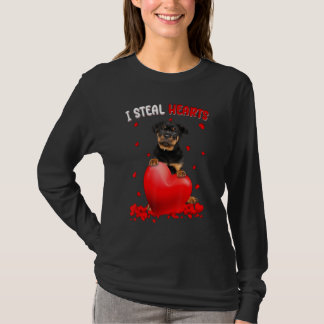 T-shirt Rottweiler je vole des cœurs Chien mignon câlin cœ