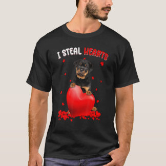 T-shirt Rottweiler je vole des cœurs Chien mignon câlin cœ