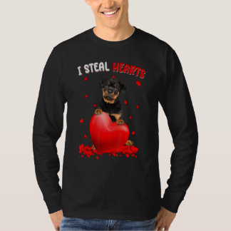 T-shirt Rottweiler je vole des cœurs Chien mignon câlin cœ