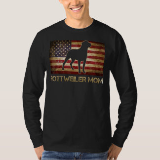 T-shirt Rottweiler Maman Vintage Drapeau américain Chien p