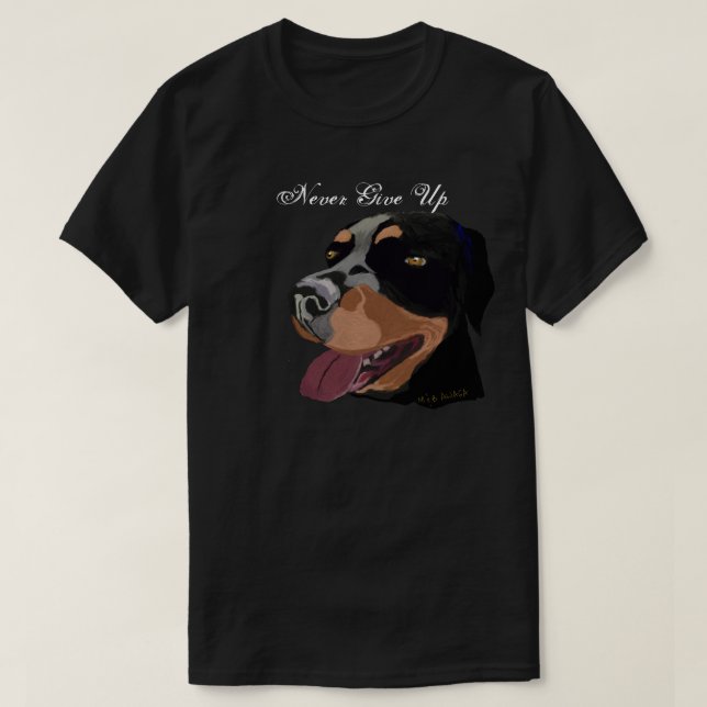 T-shirt Rottweiler n'abandonne jamais (Design devant)