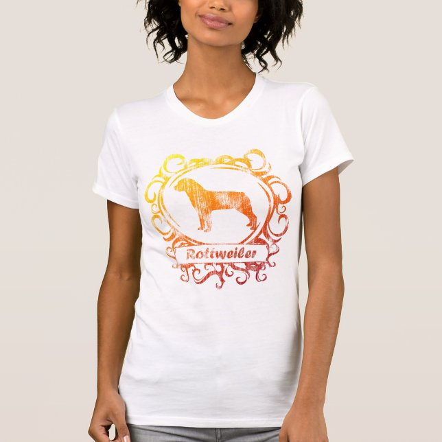 T-shirt Rottweiler patiné chic (Devant)