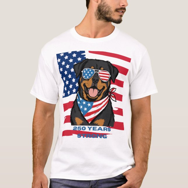 T-shirt Rottweiler patriotique  (Devant)