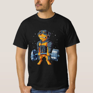 T-shirt Rottweiler Poids levant Funny Deadlifts Hommes Fit