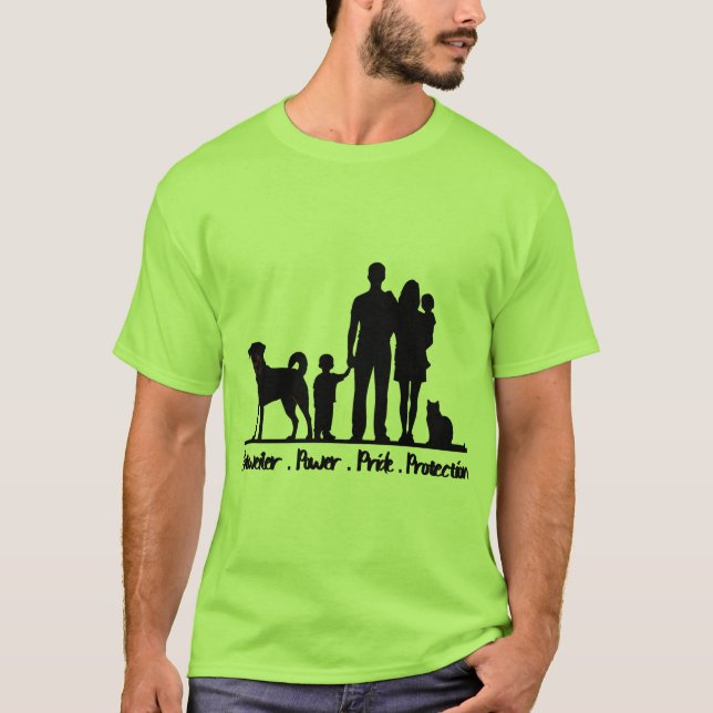 T-shirt Rottweiler - Puissance - Fierté - Protection  (Devant)