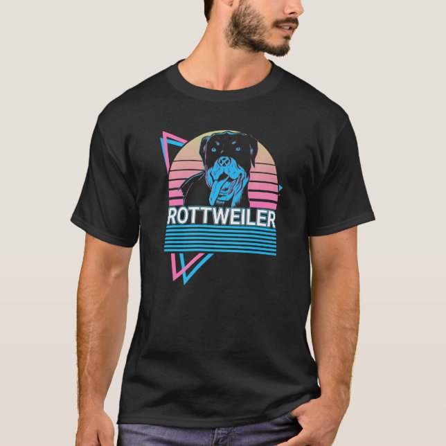 T-shirt Rottweiler Retro (Devant)