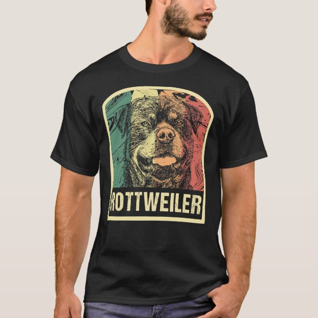 T-shirt Rottweiler Retro Dog Rottweilers Owner (Devant)