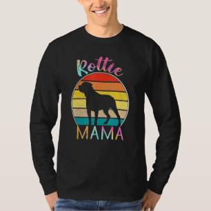 T-shirt Rottweiler Rottie Mama Coloré Vintage Retro Suns