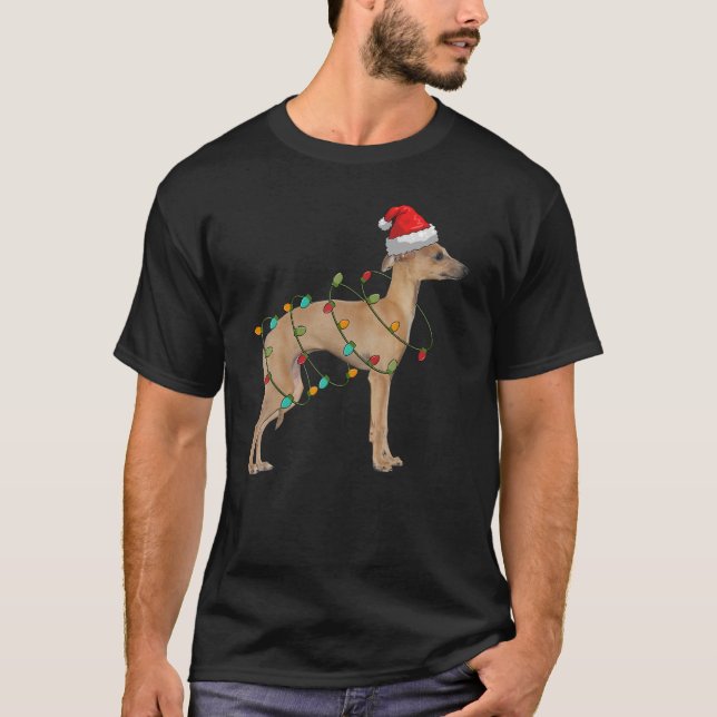 T-shirt Rottweiler Santa Hat illumine le pyjama de Noël ch (Devant)