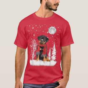 T-shirt Rottweiler sous le pyjama de Noël de neige au clai