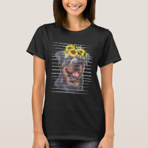 T-shirt Rottweiler Tournesol Vintage Rétro pour chien