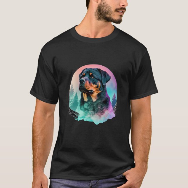 T-shirt Rottweiler Vaporwave Rétrowave Esthétique 1 (Devant)