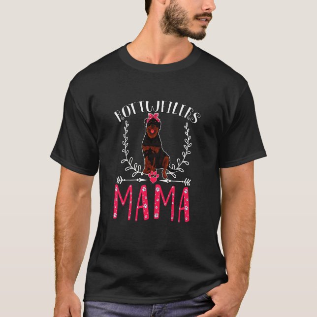T-shirt Rottweilers Maman Amour Chiens Femmes (Devant)