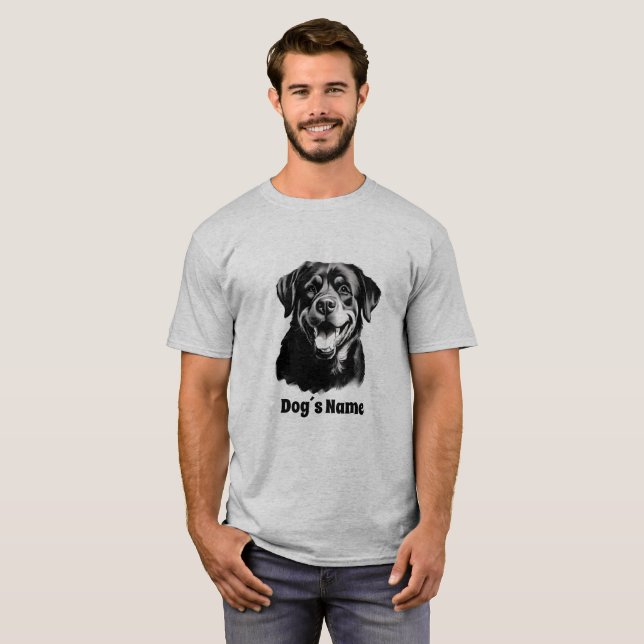 T-shirt Rottweilers noir et blanc Silhoutte (Devant entier)