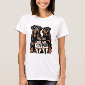 T-shirt Rottweilers, Rottweiler As Loyal Guardians Of Kids