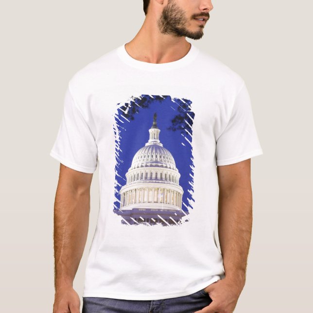 T-shirt Rotunda du capitol des États-Unis la nuit, (Devant)
