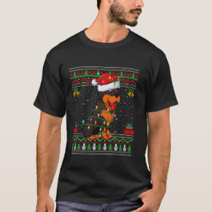 T-shirt Rotweiler Chien Lumières de Noël Père Noël Doux la