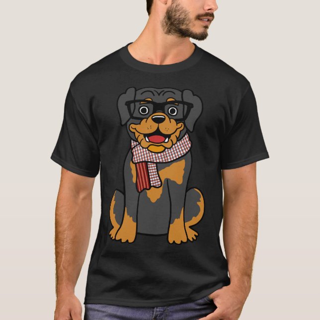 T-shirt Rotweiler Hipster (Devant)