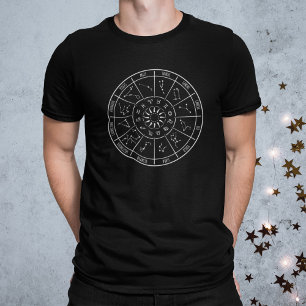 T-shirt Roue Calendrier Zodiac   Symboles d'astrologie