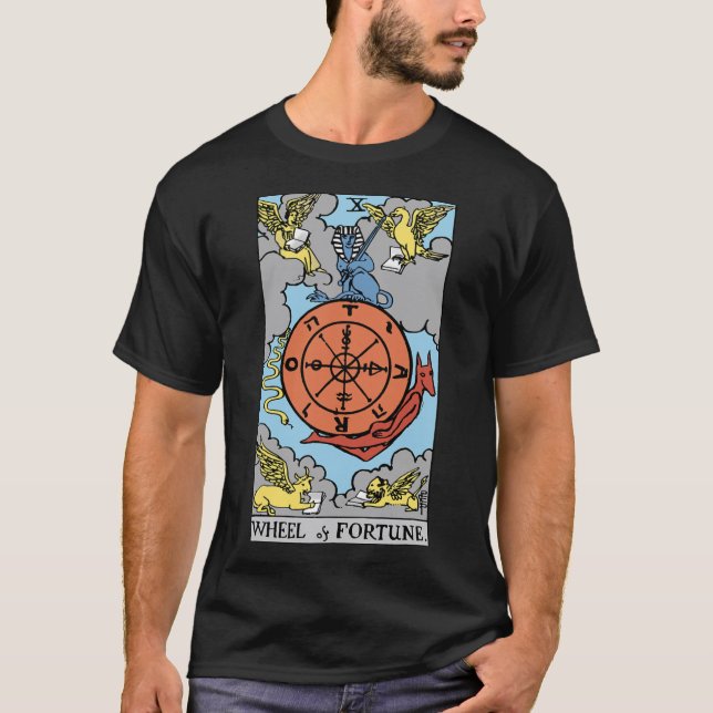 T-shirt Roue de Fortune Tarot Card Rider Waite T-Shirt.pn (Devant)